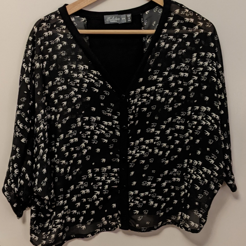 Costa Blanca Semi Sheer Boxy Bird Top